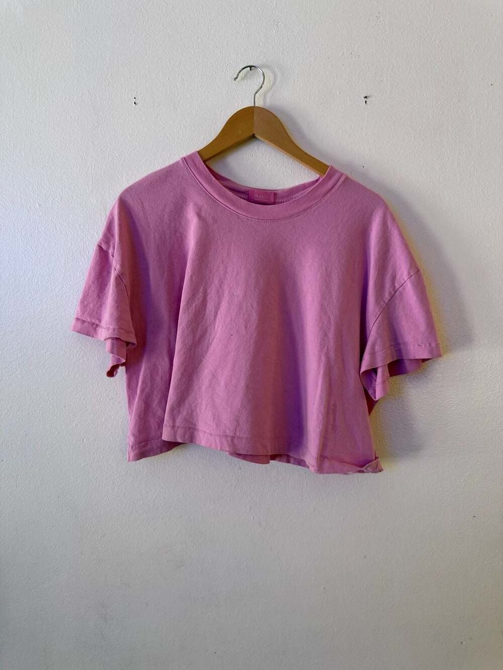 nuuds bumble gum Pink Cropped T-Shirt boxy XL crew 100% cotton stain